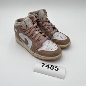 Nike Air Jordan 1 Mid SE GS FN7432-161 Girls 4.5 Sneaker Legend Pink Suede Shoes